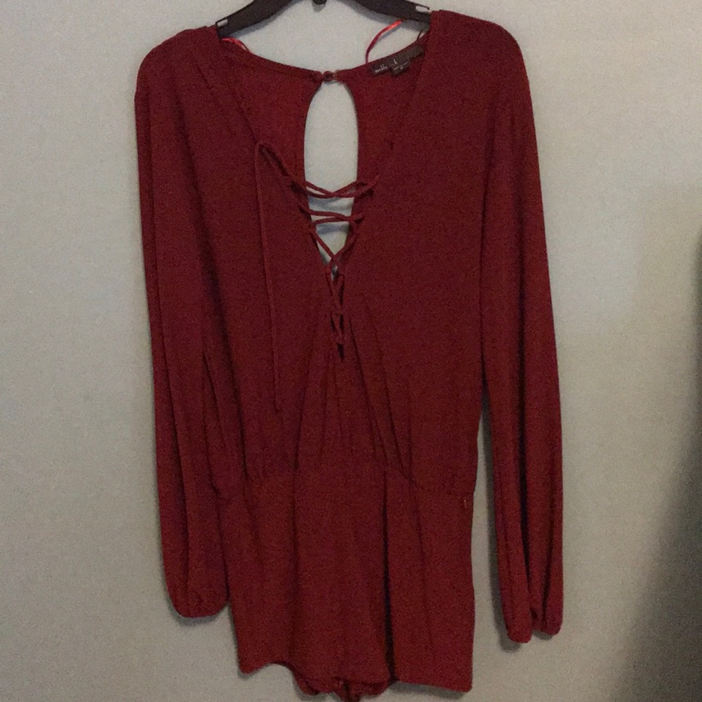 Maddy k red wine romper size m